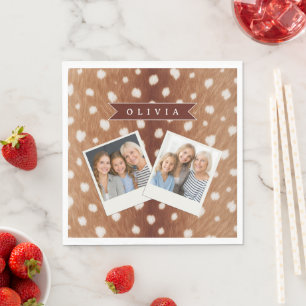 Personalized Deer Print Neutral Aesthetic Gifts Napkin
