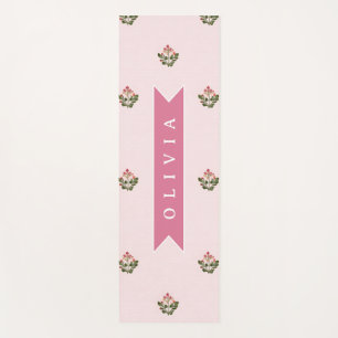 Personalized Delicate Botanical Floral Romantic Yoga Mat