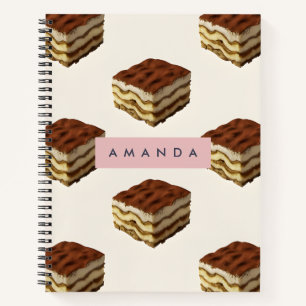Personalized Delicious Tiramisu Dessert Pattern Notebook