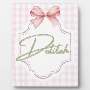 Personalized Delilah Baby Girl Nursery Gingham  Plaque