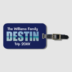 Personalized Destin Beach Trip Cool Ocean Luggage Tag
