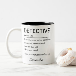 Personalized Detective Gift Funny Definition Two-Tone Coffee Mug