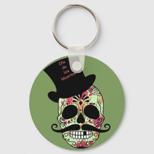 Personalized Dia de los Muertos Key Ring