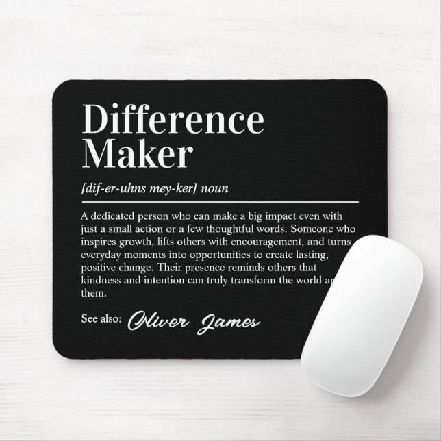 Personalized Difference Maker Definition Mouse Mat (With Mouse)