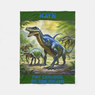 Personalized Dino Jungle Adventure Blanket