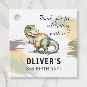Personalized Dinosaur Birthday Thank You Favour Tags