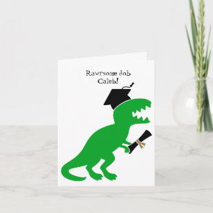 Personalized Dinosaur Kindergarten Graduation Card