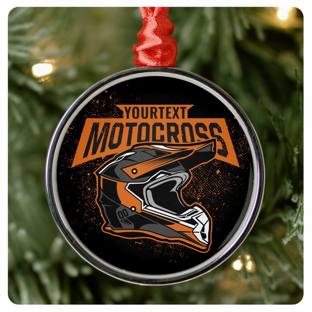Personalized Dirt Bike Motocross Racing Helmet   Metal Tree Decoration (Creator Uploaded)