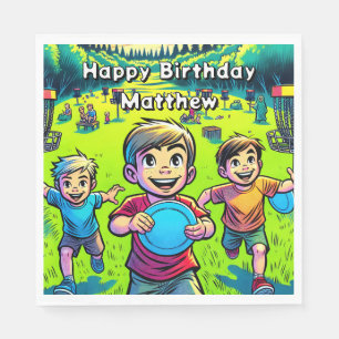 Personalized Disc Golf Boy's Birthday Napkin