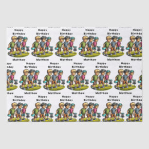 Personalized Disc Golf Boy's Birthday   Tissue Paper