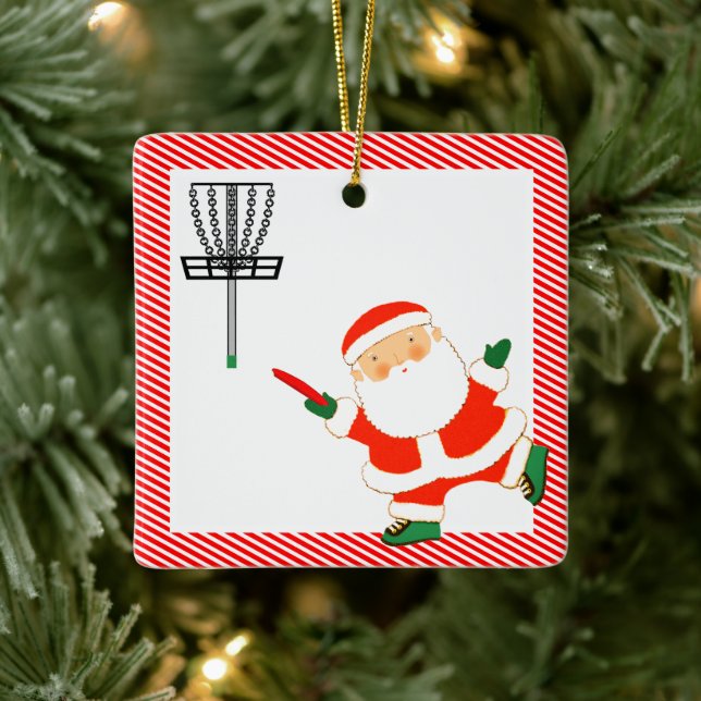 Personalized Disc Golf Gift Ceramic Ornament (Tree)