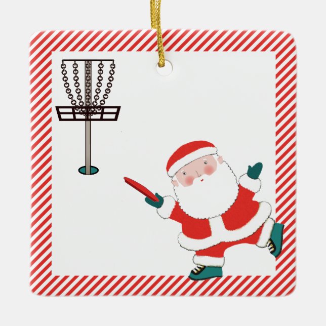 Personalized Disc Golf Gift Ceramic Ornament (Front)