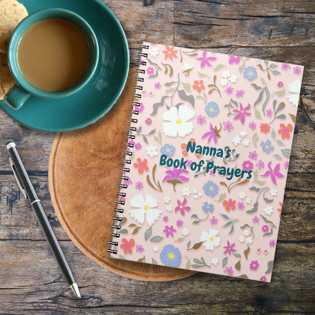 Personalized Ditsy Flowers Blush  Notebook (Creator Uploaded)