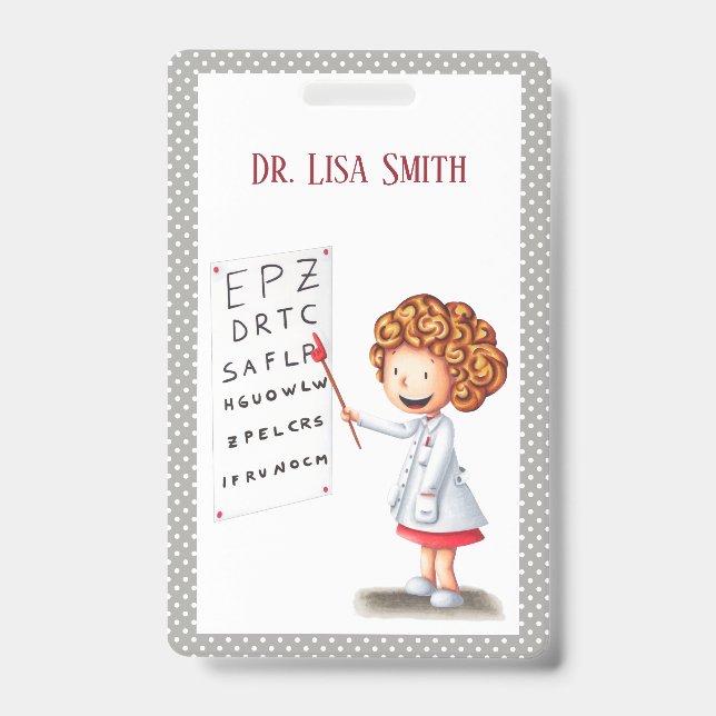 Personalized doctor badge clip. ID badge (Front)