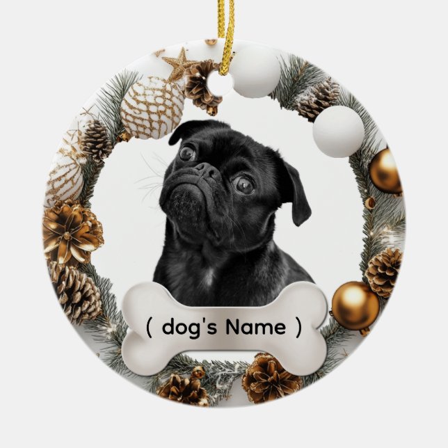 Personalized Dog Christmas Ornament  (Front)