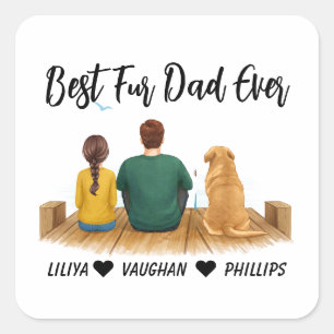 Personalized Dog Dad Best Dog Dad Ever Square Sticker