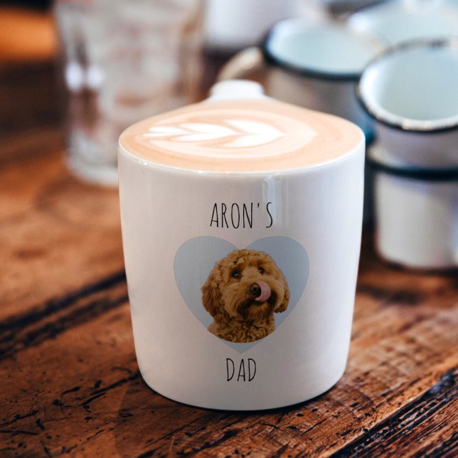 Personalized Dog Dad | Custom Pet Photo Heart  Espresso Cup (Creator Uploaded)