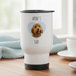 Personalized Dog Dad Travel Custom Pet Photo Travel Mug