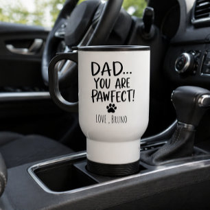 Personalized Dog Dad Travel Mug   Modern Cool Gift