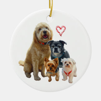Personalized Dog Drawing Ceramic Tree Decoration