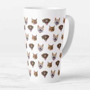 Personalized Dog Face, Dog Cat Mom Photo Gift  Latte Mug
