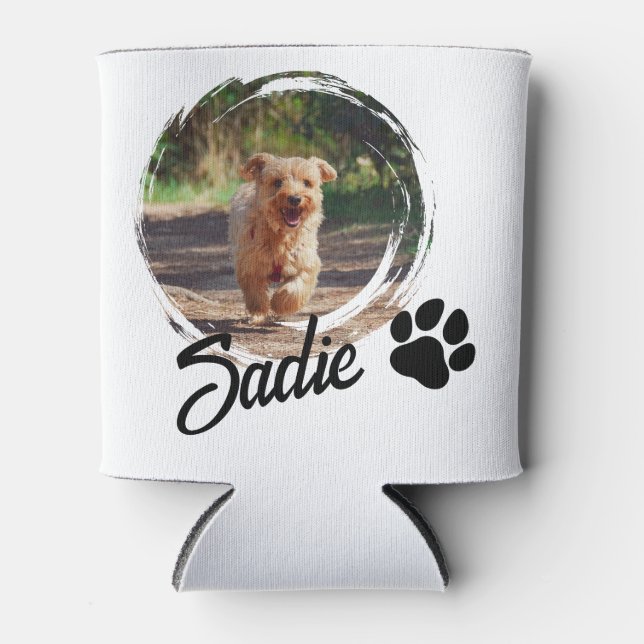 Personalized Dog Lover Gift - Custom Photo & Name Can Cooler (Front)