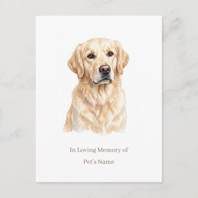 Personalized Dog Memorial Postcard with Editable P (Front)