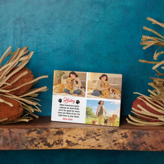 Personalized Dog Mom with Custom Name | Happy  Plaque (Side)