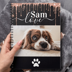 Personalized Dog Monogram Name Pet Photo  Notebook