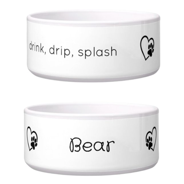 Personalized Dog Name Bowl White drink drip splash (Creator Uploaded)