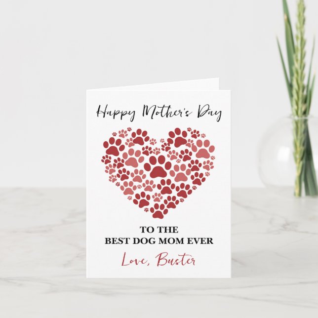 Personalized Dog Name – Happy Mother’s Day  Holiday Card (Front)
