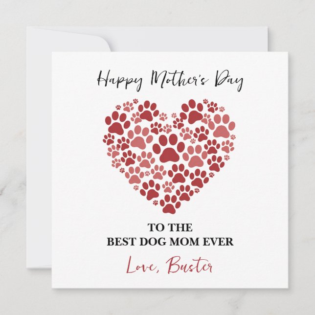 Personalized Dog Name – Happy Mother’s Day  Holiday Card (Front)