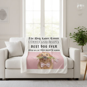 Personalized Dog Photo   Best Dog Ever Sherpa Blanket