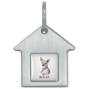 Personalized Dog Photo   Custom Pet Name  ID Tag