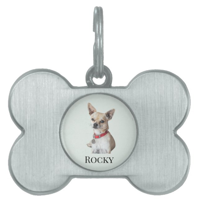 Personalized Dog Photo | Custom Pet Name  ID Tag (Front)