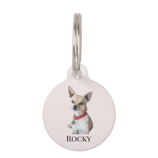 Personalized Dog Photo | Custom Pet Name  Pet Tag (Front)