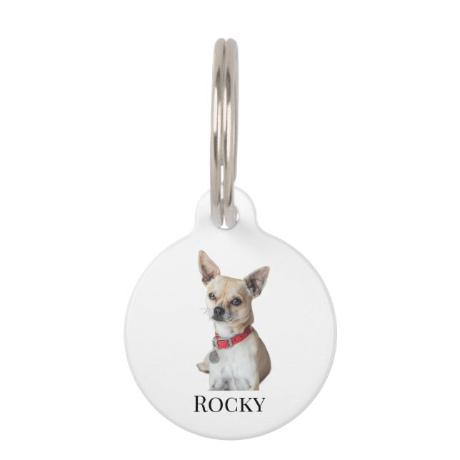 Personalized Dog Photo | Custom Pet Name  Pet Tag (Front)