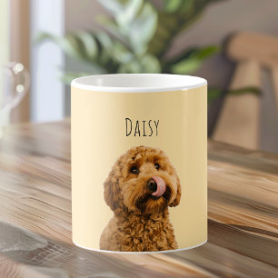 Personalized Dog Photo   Custom Pet Name Yellow Coffee Mug