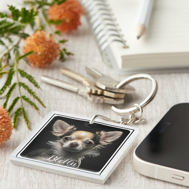 Personalized dog photo key ring (Front Right)