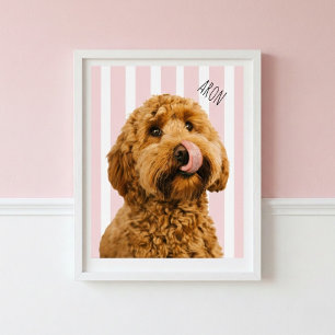 Personalized Dog Photo Poster   Custom Pet Name 