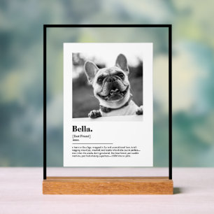 Personalized Dog Photo Print Dictionary Definition Acrylic Sign