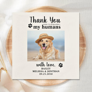 Personalized Dog Photo Thank You Pet Wedding Napkin