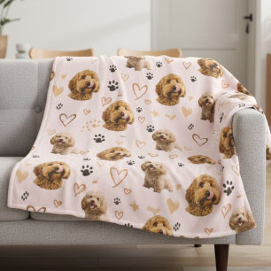 Personalized Dog Photo Valentine Blanket – Custom 