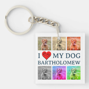 Personalized Dog Pop Art Pet Lover Gift Key Ring