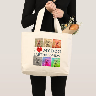 Personalized Dog Pop Art Pet Lover Gift Large Tote Bag