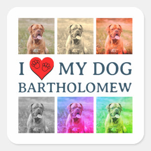 Personalized Dog Pop Art Pet Lover Gift Square Sticker