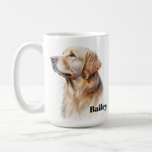 Personalized Dog Portrait Custom Pet Name Coffee Mug