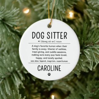 Personalized Dog Sitter Pet Sitter Funny Gifts Ceramic Tree Decoration