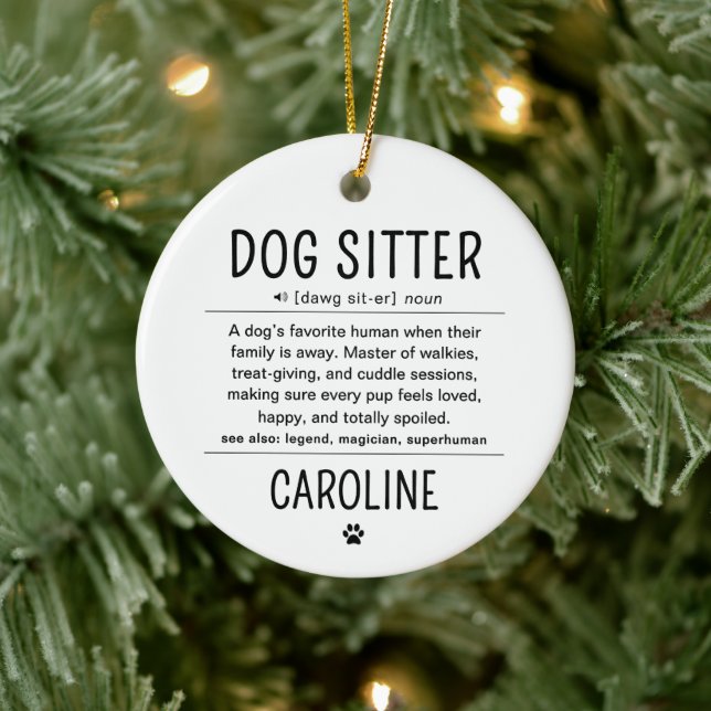 Personalized Dog Sitter Pet Sitter Funny Gifts Ceramic Tree Decoration (Tree)
