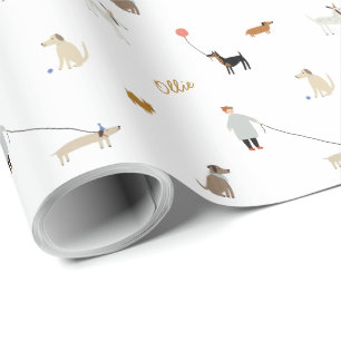 Personalized Dog Themed Birthday Wrapping Paper